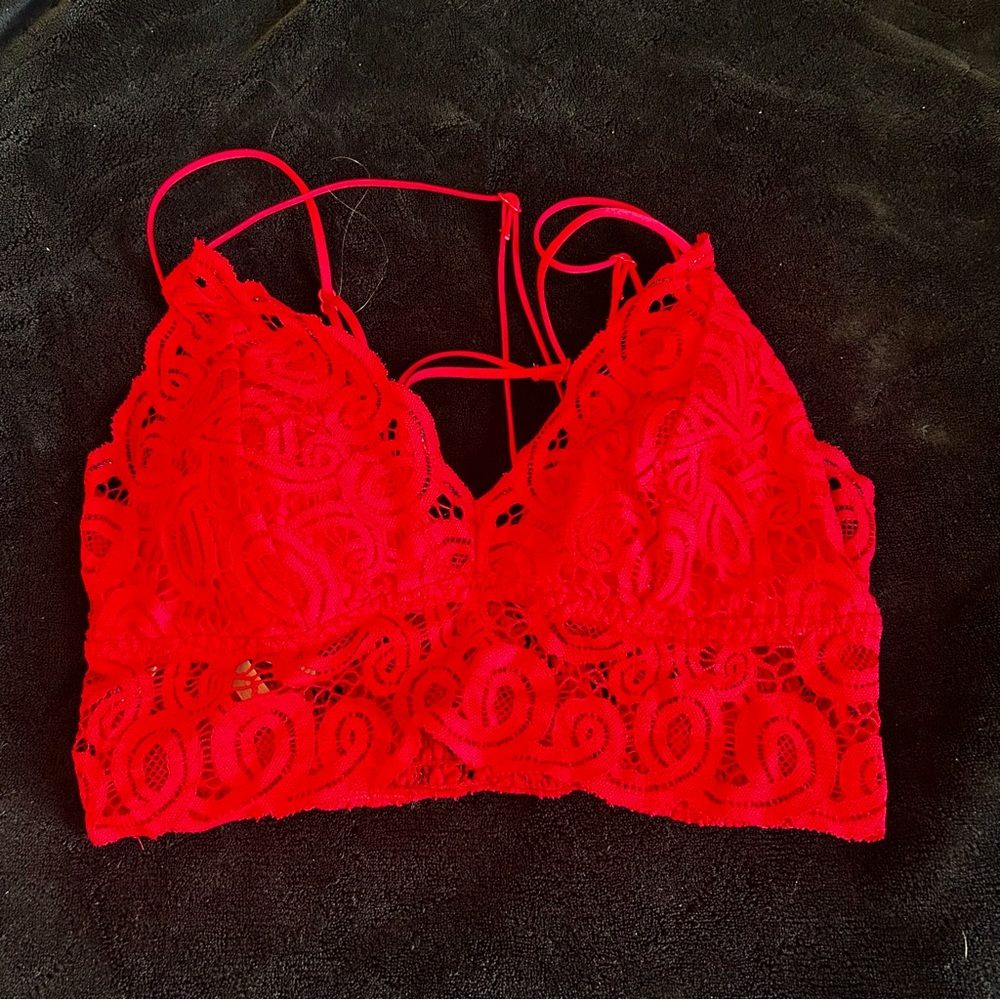 ✨5/$20 Deal | Pink by Victorias Secret Red Floral Lace Bra Top